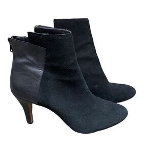 Aubrey Brooke Black Leather Rosana Bootie Size 10